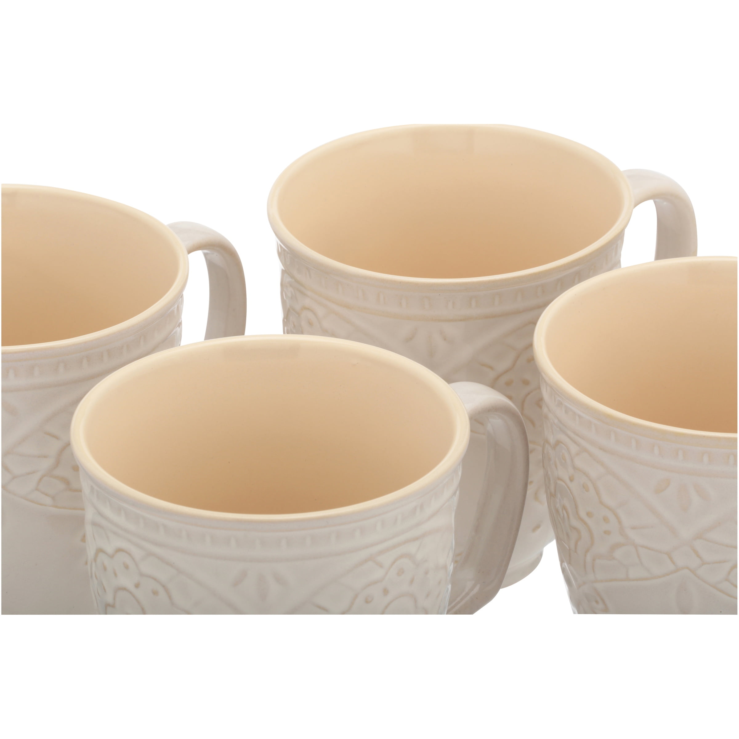 Modern Market Set of 4 Large 16oz Ceramic Coffee Mugs – Stoneware Coffee  Mug Tea Cup Set, 5.75 x 4 x 3.75, Beige