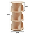 thumbnail image 3 of Intexca 360° Rotating Bookshelf, 3-Tier Organizer for Home, Office, Room and Adult (Wood), 3 of 5