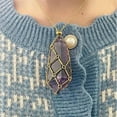 thumbnail image 3 of Collar de piedra natural para mujer Sonducket con colgante único de cadena verde, 3 of 6
