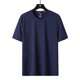 thumbnail image 3 of Camiseta de seda de hielo con texto y logotipo personalizado para hombre y mujer, camisa de cuello redondo de talla grande para parejas, verano gordo 8XL, 2023, 3 of 5