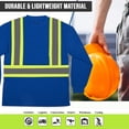 thumbnail image 3 of North 15 High-Visibility 4" Contrast Reflective Long Sleeve Blue Safety T-Shirt with Moisture Wicking Mesh-6681LS-XL, 3 of 7