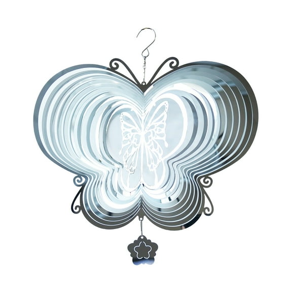 Liranovly 3D Metal Butterfly Wind Spinner-Hanging 12in Spinfinity Designs Wind Spinners for Outdoor & Indoor Decorations