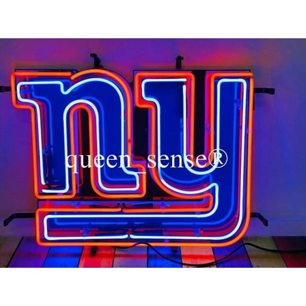 Queen Sense 20"x16" For New Yorks Sports League Giants Neon Sign HD Vivid Printing Wall Decor Handmade Neon Light W120NYGLRVVD