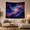 Spiral Galaxy with Planet and Crescent Moon, variant on Cosmic Portal with Planet and Shooting Stars, Dramatic Psychedelic Style for Space Lovers, Galaxy Wall Art, Housewarming Gift, Tapestry Wall Hanging for Bedroom and Dorm