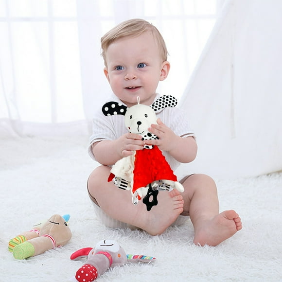 Cameland High Contrast Security Blanket With Jingle Bell Crinkle Sound Paper Soft Baby Unisex Baby Gifts For Boys And Girls Baby Snu-ggle Toy Baby Animal Stuffed Animal