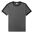 thumbnail image 4 of Men's Casual Loose Fit Striped Color Block T Shirt Comfortable Round Neck Short Sleeve Trendy Business Top European Style Mens Basic Tee Shirts Summer Vintage T Shirts, 4 of 8
