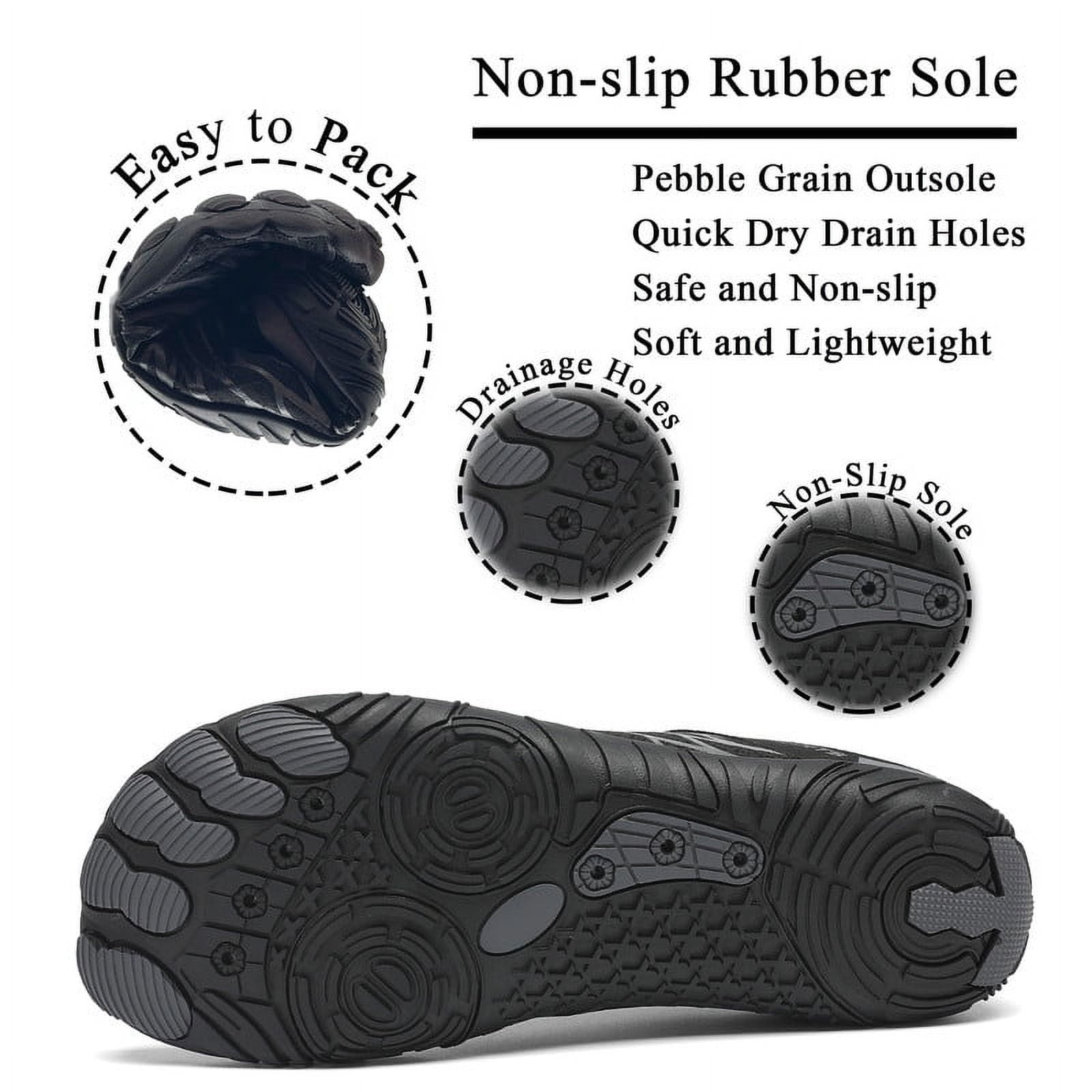Stepedia Barefoot Athletic Hiking Water Shoes Wide Toe Zero Drop Aqua Shoes Minimalist Shoes for Women, Black 6.5 Wide