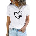 thumbnail image 1 of Camisetas de Manga Corta para las Mujeres Casual Día de Pascua Impresión Cuello de Tripulación Suelta Camiseta, Poliéster Spandex, 1 of 7