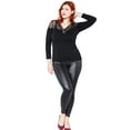 thumbnail image 6 of Fusipu Women Faux Leather Stretch Skinny Pants Leggings Plus Size Slim Fashion Trousers, 6 of 7