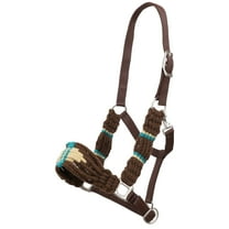 Showman Brown & Teal Wool Nylon Halter