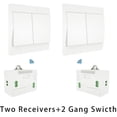thumbnail image 1 of Kit de interruptor y receptor inalámbrico, interruptor autoalimentado de 110-230 V, accesorio de iluminación con control remoto, modelo: blanco, 2 receptores, interruptor de 2 bandas, 1 of 5
