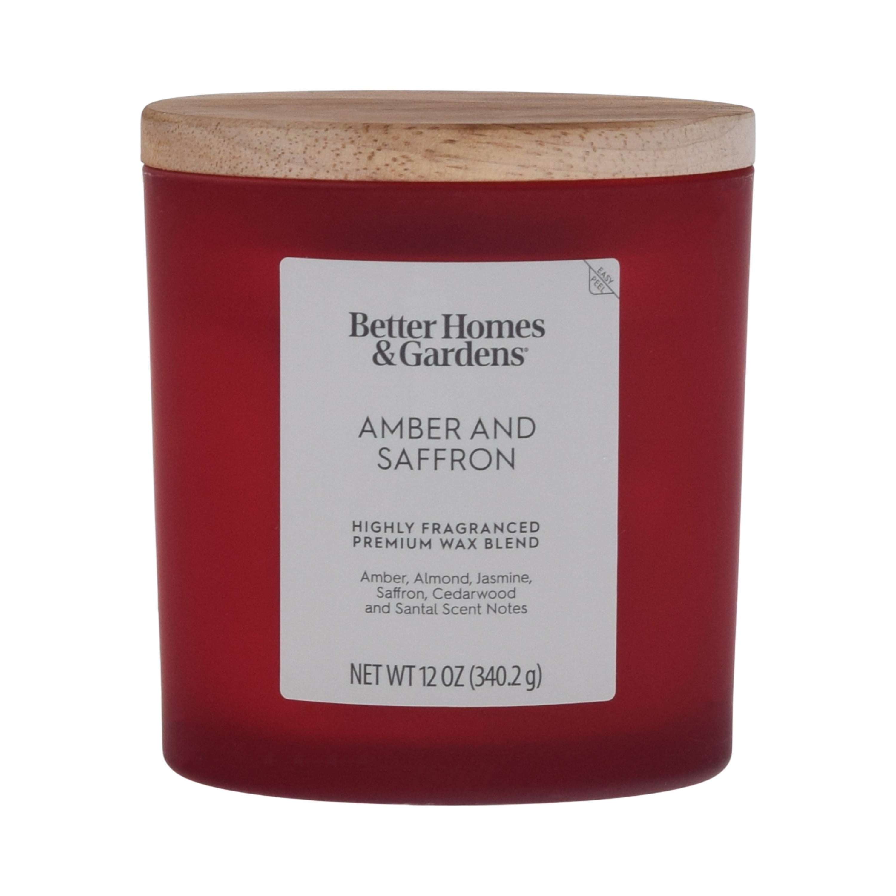 Better Homes and Gardens Amber and Saffron Scented 2-Wick Frosted Jar Candle 12oz.