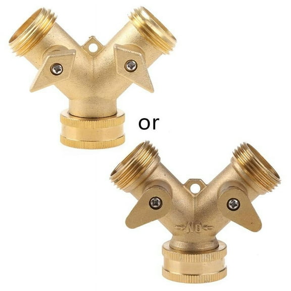 Brass Manifold 3/4" Tap Splitter Brass Manifold Double-Way Washing Machine Hose Connector Y-Type Water Separator