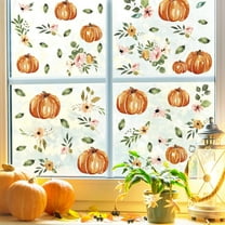 Under $5 Fall Window Clings Pumpkin 18 Sheet Window Sticker Fall Decorations Pumpkin Leaves Window Decals for Thanksgiving Harvest Home Party Decor