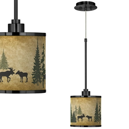 

Giclee Glow Moose Lodge Giclee Black Mini Pendant Light