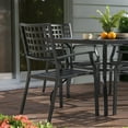 thumbnail image 6 of Nuu Garden 5 Piece Outdoor Dining Set, Metal Patio Dining Chairs Stackable and Square Dining Table with Umbrella Hole, Black, 6 of 9