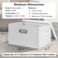 thumbnail image 2 of Medium 15" 21 Quart Collapsible Stackable Storage Bins with Lids, 3 Packs White Foldable Fabric Closet Boxes Heavy-duty Linen Cube Baskets Container for Bedroom Office (15 x 11 x 8), 2 of 13