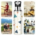 thumbnail image 7 of Yayeee 20oz Insulated Water Bottle Double Wall Stainless Steel with Flip Straw Lid, Beige Simple Shapes, 7 of 7