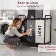 thumbnail image 5 of 180L (47.55 Gal) Laundry Sorter 3 Section, Rolling Laundry Basket with Lockable Wheels and Lid, Laundry Hamper with 3 Separated Removable Bags Dirty Clothes Hamper for Laundry Room, Multicolored, 5 of 8
