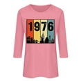 thumbnail image 5 of Lumosvexa Summer Womens Casual T-Shirt for Women Plain Short Sleeved Shirt Tops Crew Neck T-Shirt Pink Size L, 5 of 5
