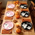 thumbnail image 6 of 40Pcs Halloween Paper Plates Round Pink Black Ghost Disposable Plates 9 Inch Cute Cartoon Ghost Decorative Paper Plate for Halloween Summerween Party Birthday Baby Shower Table Decor, 6 of 6