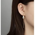 thumbnail image 3 of Solid 925 Sterling Silver Leaf Chain Dangle Earrings for Women Teens Leaf Dangle Drop Earrings Threader Tassel, 3 of 6