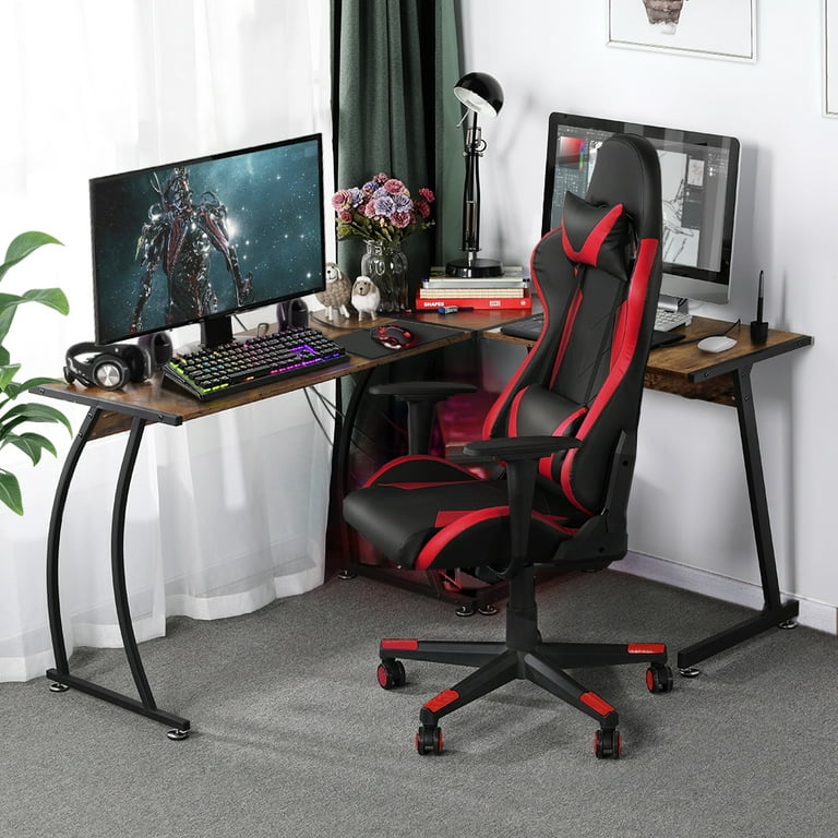 Yaheetech Video Game Chairs High Back Computer Gaming Chair Ergonomic  Racing Office Chair with Lumbar Support Swivel Task Chair 