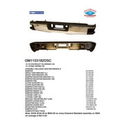 REAR STEP BUMPER ASSEMBLY; FOR 2500/3500 SERIES; CHROME; WITHOUT PARK ASSIST SENSOR HOLES; SINGLE REAR WHEEL DRIVE PAD; FOR USE WITH