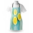 thumbnail image 3 of Yellow and Blue Apron Juicy Lemon Slices on Old Wooden Planks Porch Summer Refreshing Image, Unisex Kitchen Bib Apron with Adjustable Neck for Cooking Baking Gardening, Yellow Sky Blue, by Ambesonne, 3 of 3
