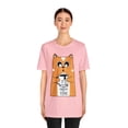 thumbnail image 3 of Unisex Jersey Short Sleeve T-Shirt It's Always Coffee Time Cat Holding Cup, 3 of 10