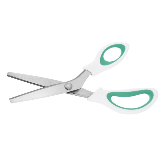 Uxcell Sewing Scissors Stainless Steel Serrated Craft Shears White Green