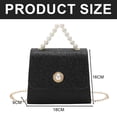 thumbnail image 2 of Adecuado para mujeres que buscan una bolsa pequeña con hebilla de perla, de moda, con cadena, para hombro y bandolera. Negro, 2 of 5