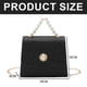 thumbnail image 2 of Adecuado para mujeres que buscan una bolsa pequeña con hebilla de perla, de moda, con cadena, para hombro y bandolera. Negro, 2 of 5