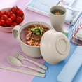 thumbnail image 4 of TERGAYEE Microwave Six Piece Flatware Set, Instant Noodles Bowl with Lid Tableware Student Dormitory Bowl and Chopsticks Set Instant Noodles Bowl with Lid, 4 of 8