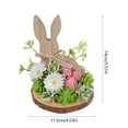 thumbnail image 3 of Dianli Wooden Easter Ornaments Rabbit and Egg Decorative Set Rustic Floral Spring Tabletop Home Bucolic Desktop Cute Wood Figurines Easter Decor, 3 of 6