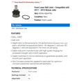thumbnail image 2 of Front Lower Ball Joint - Compatible with 2011 - 2015 Nissan Juke 2012 2013 2014, 2 of 2