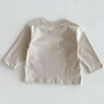 thumbnail image 4 of Toddler Baby Boy Girl Basic Solid Organic Cotton T Shirts Tops Long Sleeve Tee Shirt Girls Clothes For 0 2Y, 4 of 7