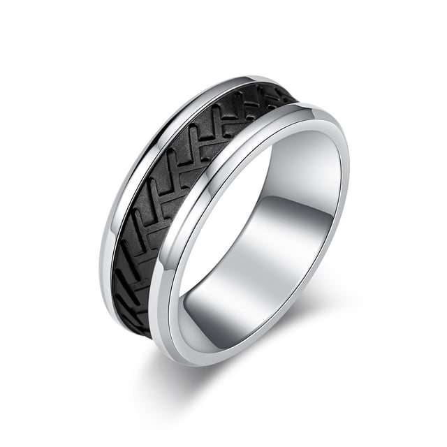 Qarigey Anillo de acero inoxidable para hombre, joyería informal para fiestas, festivales, ropa, decoración, tamaño 8, compromiso, boda, pareja Ropa, zapatos y accesorios Miscelánea Qarigey AP014575-01