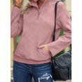 thumbnail image 5 of Womens Casual Textured Long Sleeve Henley Button V Neck Loose Pullover Trendy Fall Outfits Tops Pink S, 5 of 7