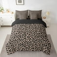 thumbnail image 2 of Feelyou Cartoon Leopard Print Bedding Comforter Set 7 Pieces, Cheetah Animal Full Bedding Set, Teens Kids Boys Girls Reversible Fitted Sheet Flat Sheet, Luxury Bedroom Decor, 2 of 7