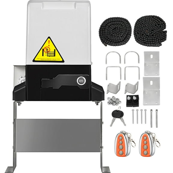 KFFKFF Sliding Gate Opener, AC1400 3100LBS Capacity, Includes 2 Remote Controls, Gate Operator Kit for Security, 43ft/Min Movement Speed, Electric Driveway Sliding Gate Motor