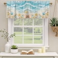 thumbnail image 3 of 2 Pack Valances for Windows, Blue Summer Beach Window Valances for Living Room/Bedroom/Bathroom, Coastal Starfish Shell Nautical Ocean Light Filtering Kitchen Curtain Valance 42"W x18" L, 3 of 9
