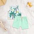 thumbnail image 2 of mgoYE Baby Girl Clothes 12 Months Toddler Baby Boy Clothes Summer Sleeveless Tank Top and Shorts Cute Infant Baby Boy Outfits Clothing Set|Light Green 2-3 Years, 2 of 7