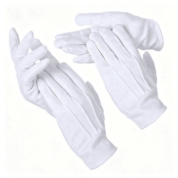 TELOLY 2 Pairs White Gloves for Church,White Gloves Women Men Soft Usher Gloves Costume with High Elasticity,Uniform Dress Glove for Police Funeral Server Usher Tuxedo Guard Parade