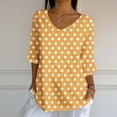 thumbnail image 2 of Ashirexll Tops for Women Trendy, Womens Casual Tops, Casual Print Loose 3/4 Sleeve V Neck Blouse Shirt for Ladies Fashion, 2 of 5