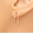 thumbnail image 3 of 14k Rose Gold Twisted Hoop Earrings 14k Rose Gold Earrings, 3 of 4