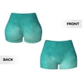 thumbnail image 6 of Yiaed Teal Turquoise1 Print Women's Athletic Shorts Running Shorts Sporty Short High Waisted Elastic Workout Shorts for Yoga Gym Running & Sports -X-Large, 6 of 8