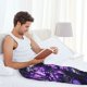 thumbnail image 5 of Fotbe Purple Pattern White Tiger Pantalones de Pijama para Hombre, Pantalones de Dormir, Pantalones de Casa con Cintura Ajustable y Bolsillos-Medium, 5 of 6