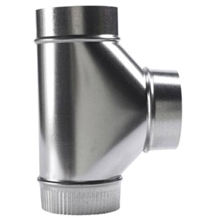Gray Metal 6-304-EZ 6 in. 26 Gauge Galvanized Flow Tee