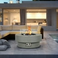 thumbnail image 6 of BAIDE HOME 32.5" Low Profile Propane Fire Pit Table, 50,000 BTU Outdoor Gas Fire Pit with Lid, Glass Rocks, Cover, Wind Glass Shield, 6 of 6